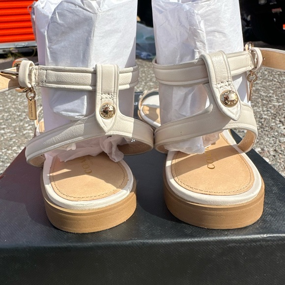 Coach Henriette Floral Rivets Sandals - Chalk White - Size 9M - Picture 5 of 16